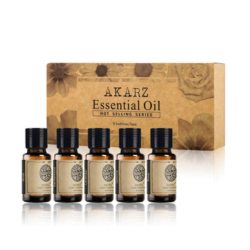 AKARZ Hots Serie 5 Musk,Sandalwood,Lavender,Jasmine,Rose Essential Oil 10ml*5